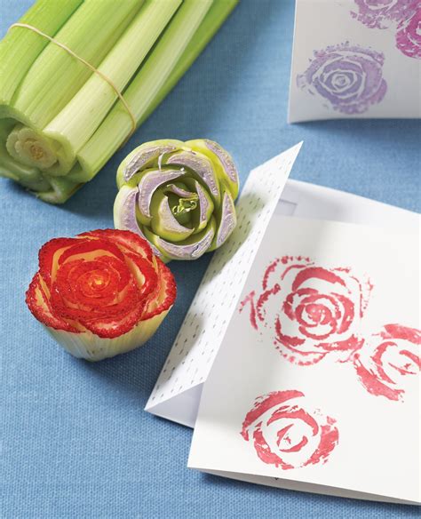 How To Make Pretty Floral Vegetable Stamps Arts And Crafts For Kids