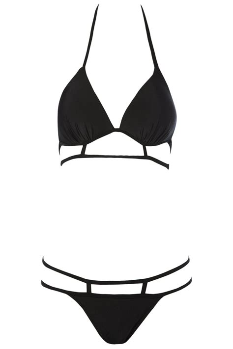 29 Off 2021 Black Halterneck Bikini Set In Black Zaful
