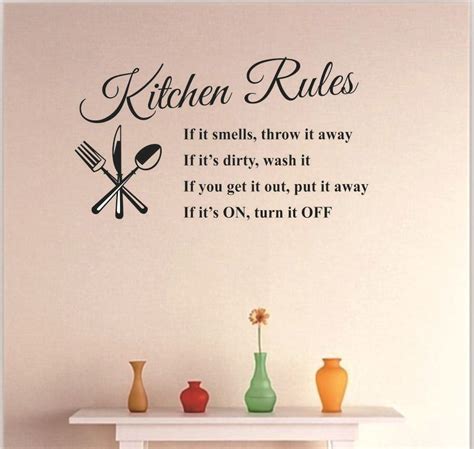 Kitchen Rules Wall Stckers Kitchen Restaurant English Proverbs Wall