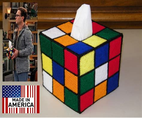 Rubik S Cube Tissue Box Cover As Seen On The Table Next To Sheldon S