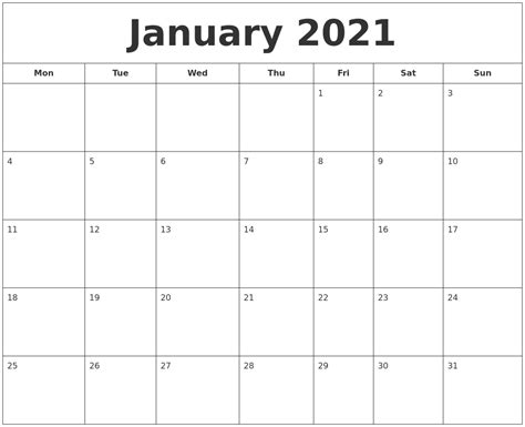 This collection of january 2021 calendars are for free instant download. January 2021 Calendar | 2020calendartemplates.com