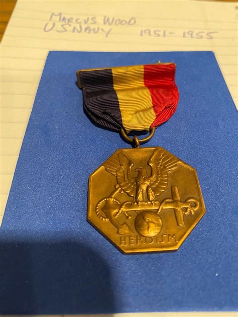 Navy Marine Corps Medal 1950s Engraved United States Of America