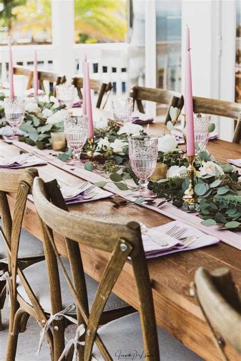 Blush Pink Dusty Rose Wedding Table Setting Decor A Pink Wedding La