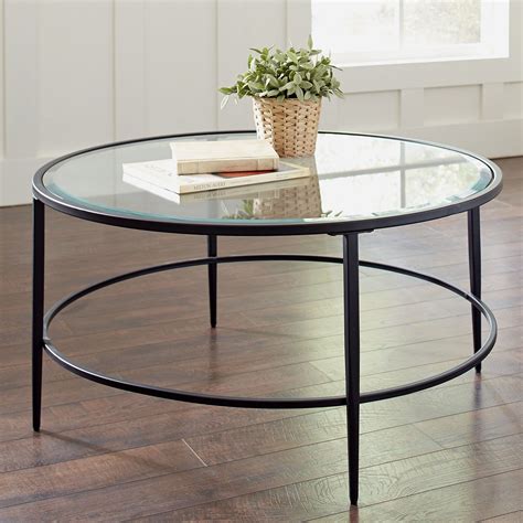Solid wood coffee tables for sale. 30 Round Glass Top Coffee Table