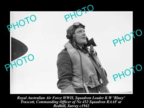Old Historic Photo Of Royal Australian Air Force Wwii Ace Bluey