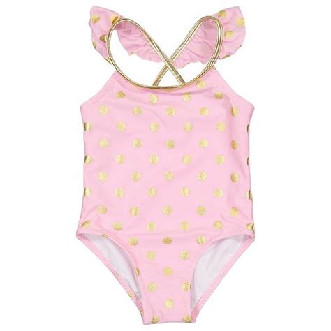 Baby Girl Kiko And Max Gold Dots One Piece Swimsuit