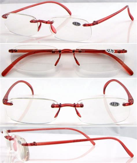 L9 Superb Lightweight Memory Tr90 Plastic Rimless Reading Glasses Flexible Specs Ebay