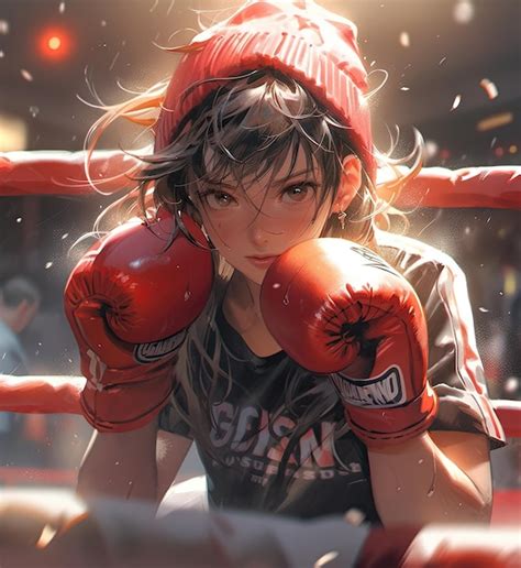 Premium Photo Anime Girl In Boxing Pose