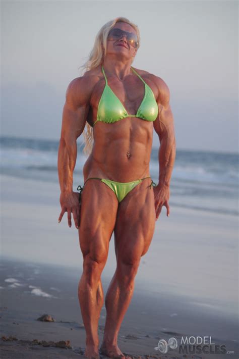 Female Bodybuilder Brigita Brezovac Shows Her Ripped Physique At The Beach Nakedpics