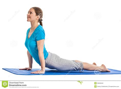 Yoga Young Beautiful Woman Doing Yoga Asana Excerise Isolated Stock