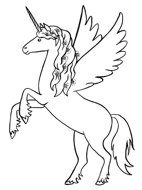 Bellissimo unicorno in bianco e nero da colorare per bambini piccoli. Disegni per bambini unicorno - Fare di Una Mosca