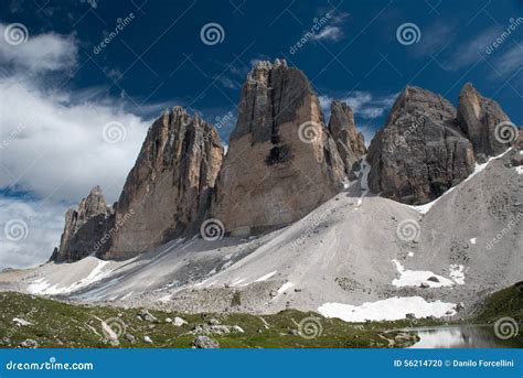 The Three Peaks Of Lavaredo Stock Photo Image Of Alto Cime 56214720