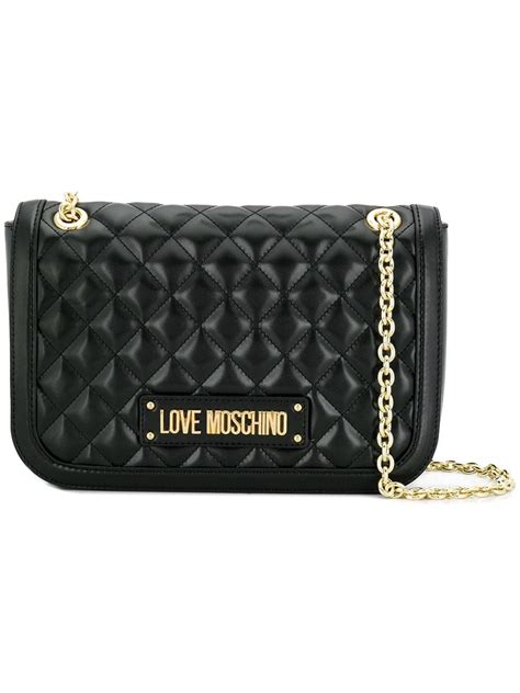 Love Moschino Quilted Shoulder Bag Black Quilted Shoulder Bags
