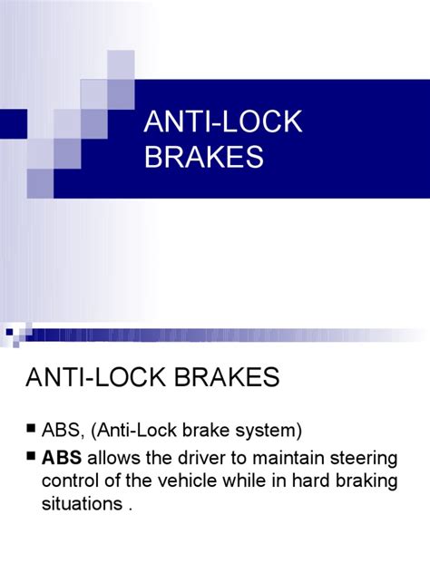 When you feel the pump, you know they're working. Anti Lock Brakes | Anti Lock Braking System | Brake