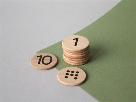 Wooden Number Discs 1 10 Double Sided Counting Coins Etsy