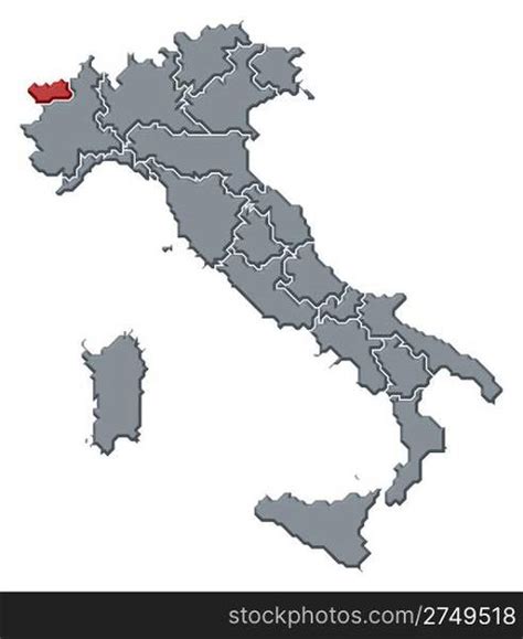Map Of Italy Friuli Venezia Giulia Highlighted Political Map Of Italy