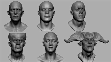 Artstation Male Head Collection Game Assets