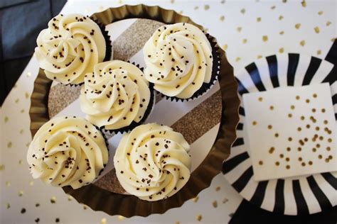 A cupcake baking cups are guaranteed to provide quick and easy clean up. Kara's Party Ideas Black, White + Gold Graduation Party ...