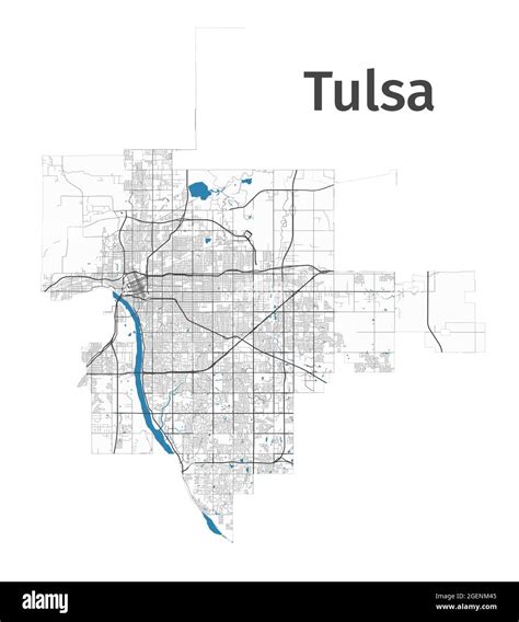Mapa de Tulsa Mapa detallado del área administrativa de la ciudad de