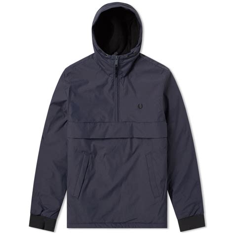 fred perry half zip hooded brentham jacket graphite men s coats and jackets