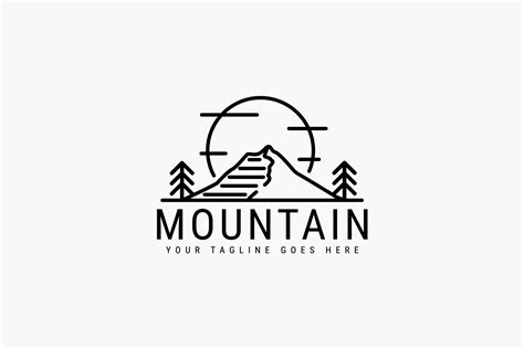 Mountain Line Art Minimalist Logo Design Graphic By Iamginan · Creative