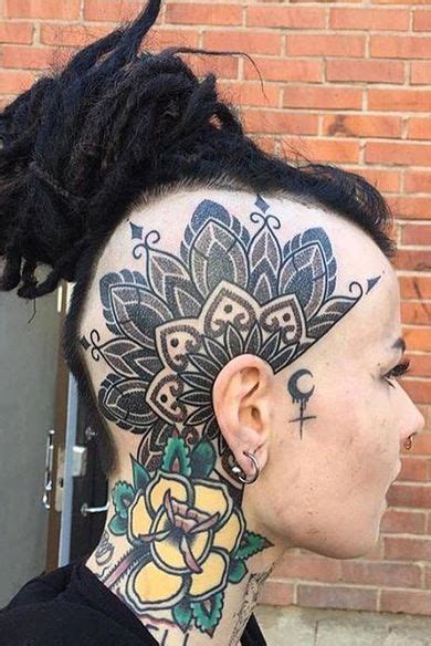 Incredible Head Tattoos For Females Head Tattoos Girl Tattoos Side Tattoos