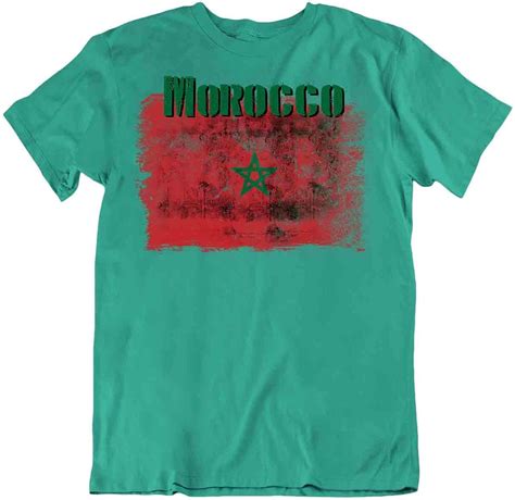 Flag T Shirt Morocco Fashion Country Souvenir Gift Tee Pride Logo Shirt Amazon Ca Clothing