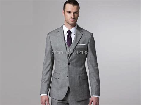 Купить на заказ для заказ костюм серый мужчины свадебный костюм