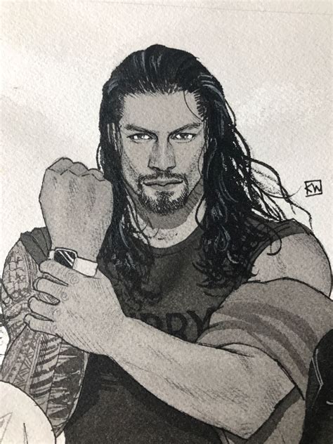 #unknownartistabout video:in this video i will draw seth rollins logo. kevin wada illustration | Roman reigns drawing, Roman ...