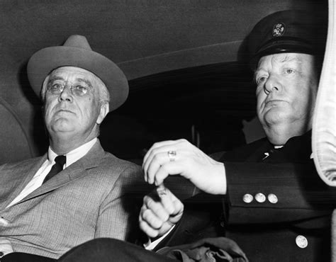 World War Ii Us President Franklin Delano Roosevelt With British Prime Minister Winston