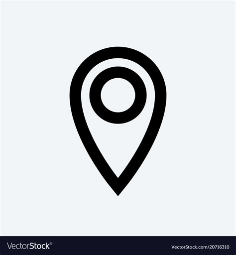 Location Pin Outline Gps Icon Royalty Free Vector Image