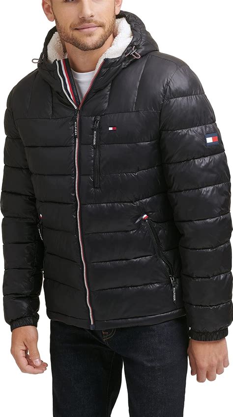 Tommy Hilfiger Mens Midweight Sherpa Lined Hooded Water Resistant