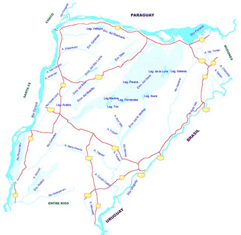 Mapa Rutas Nacionales En La Pcia De Corrientes