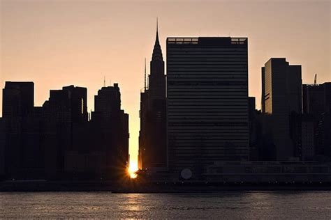 Manhattanhenge 2016 In New York Sonnenuntergang In Nyc