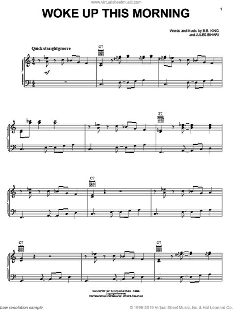 Woke Up This Morning Sheet Music For Voice Piano Or Guitar Pdf