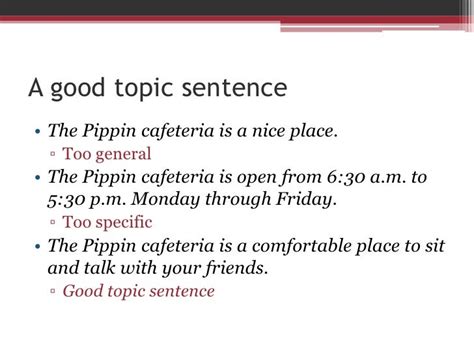 What Is A Good Topic Sentence Study In Progres