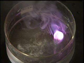 In the reaction of potassium with water, potassium disintegrates due to oxide and hydrogen corrosion, when exposed to air. Pyromania