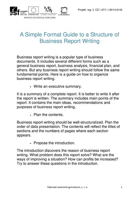 Examples Of Business Report Writing 28 Business Report Examples
