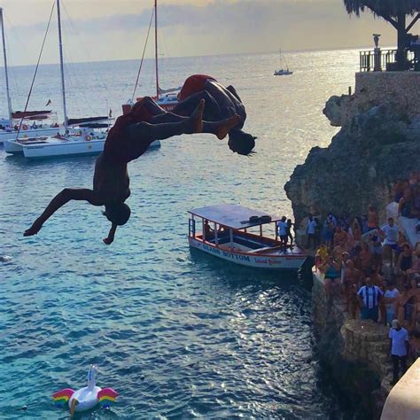 would you cliff jumping at rick s cafe in jamaica is a big deal there are different heights