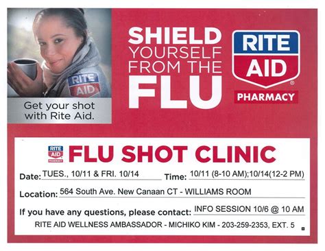 For families without health insurance, flu shots from a doctor's office can be costly, and cheaper trivalent vaccines have all but disappeared in favor of a quadrivalent flu vaccine at rite aid is competitively priced at about $40. Flu Shot Clinic - New Canaan YMCA