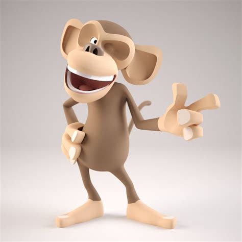 3d Model 3d Cartoon Monkey Rigged Character Model Vr Ar Low Poly