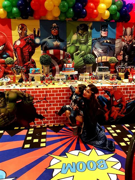 Superhero Avengers Birthday Party Backdrop Spiderman Etsy Superman