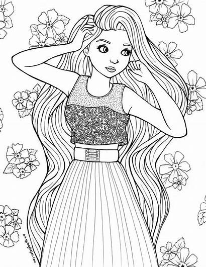 Coloring Pages Adult Colouring Drawing Hair Baylee