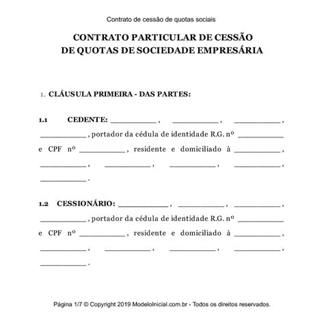 Exemplo De Contrato De Constituição De Sociedade Limitada Novo Exemplo