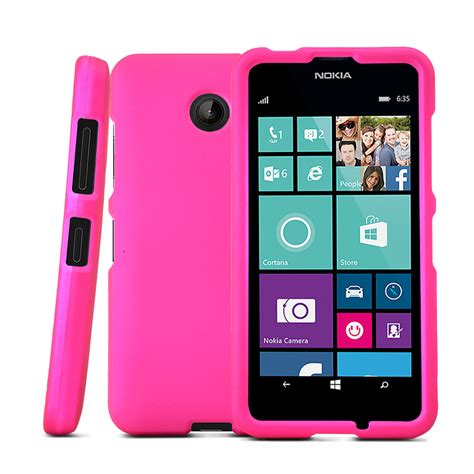 Nokia Lumia 635 Case Hot Pink Protective Rubberized Hard Plastic