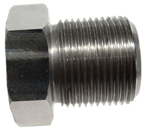 Threaded Barrel Adapter 12 28 Id To 58 24 Od Hex Head Stainless Steel