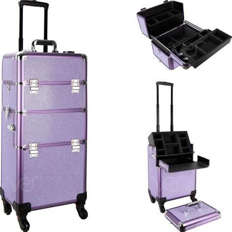 Purple Make Up Case Rolling Makeup Case Makeup Case Makeup Train Case