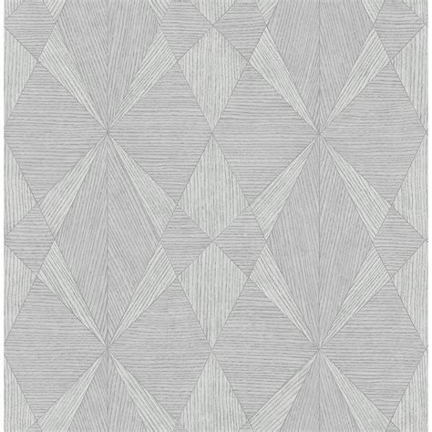 A Street 8 In X 10 In Intrinsic Silver Geometric Wood Wallpaper