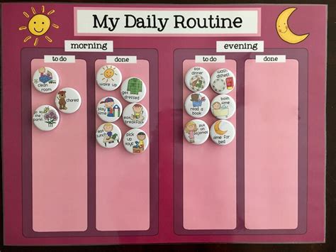 Kids Magnet Chore Board Daily Routine Task Chart Etsy