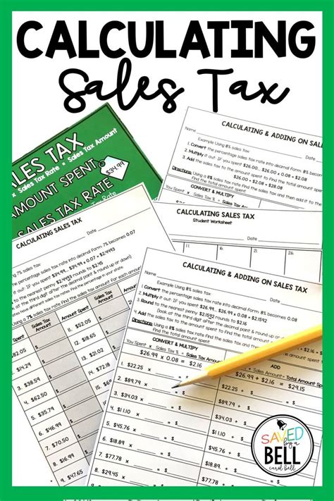 Calculating Sales Tax Worksheet